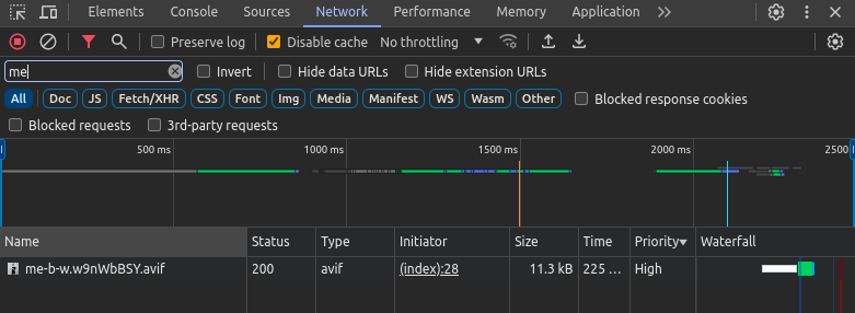 devtool showing priority changing from low to high